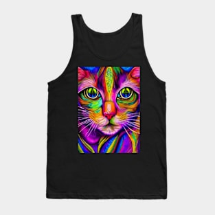 trippy cat 3 Tank Top